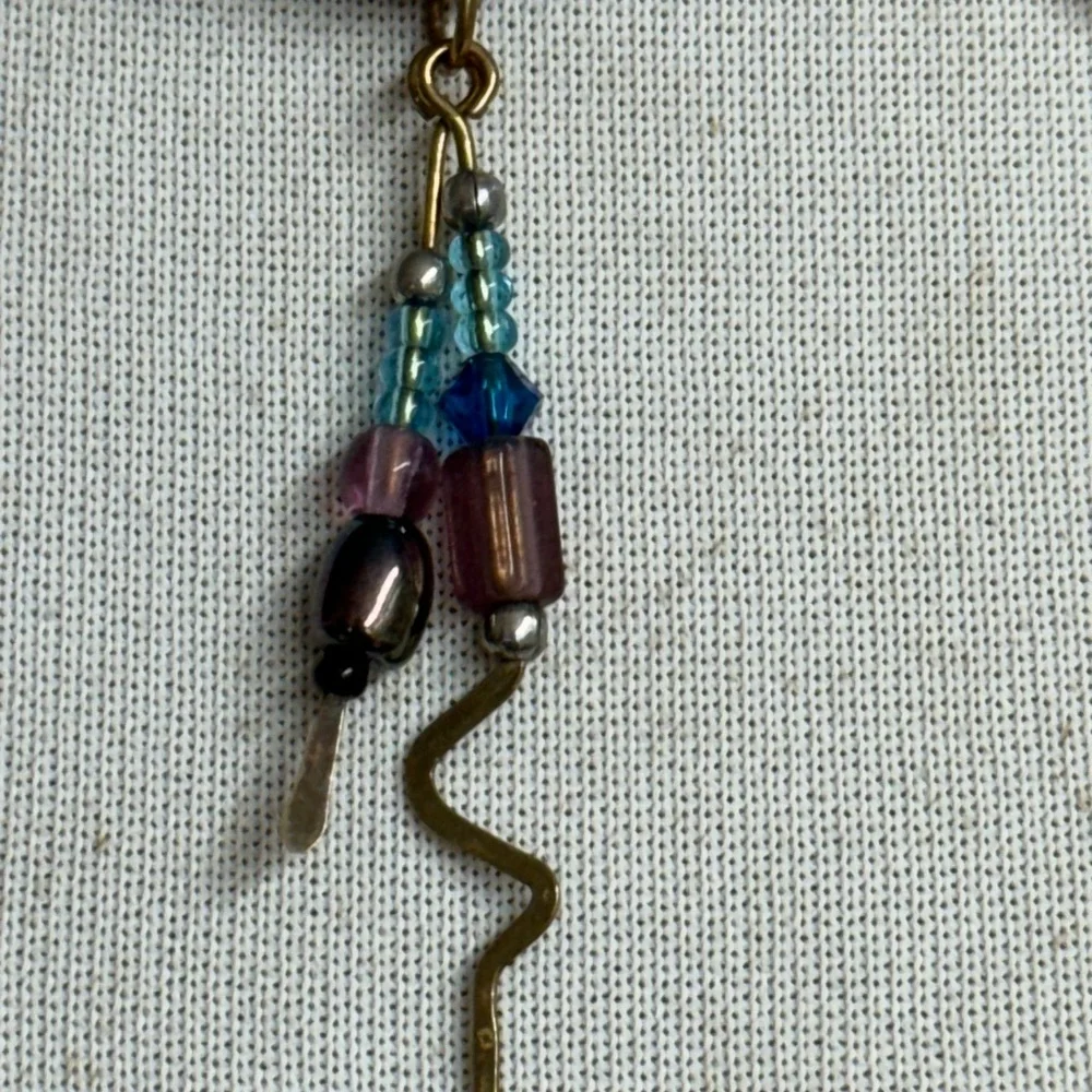 Ceramic Square Earrings With Dangles Earrings - Picture 3 of 3